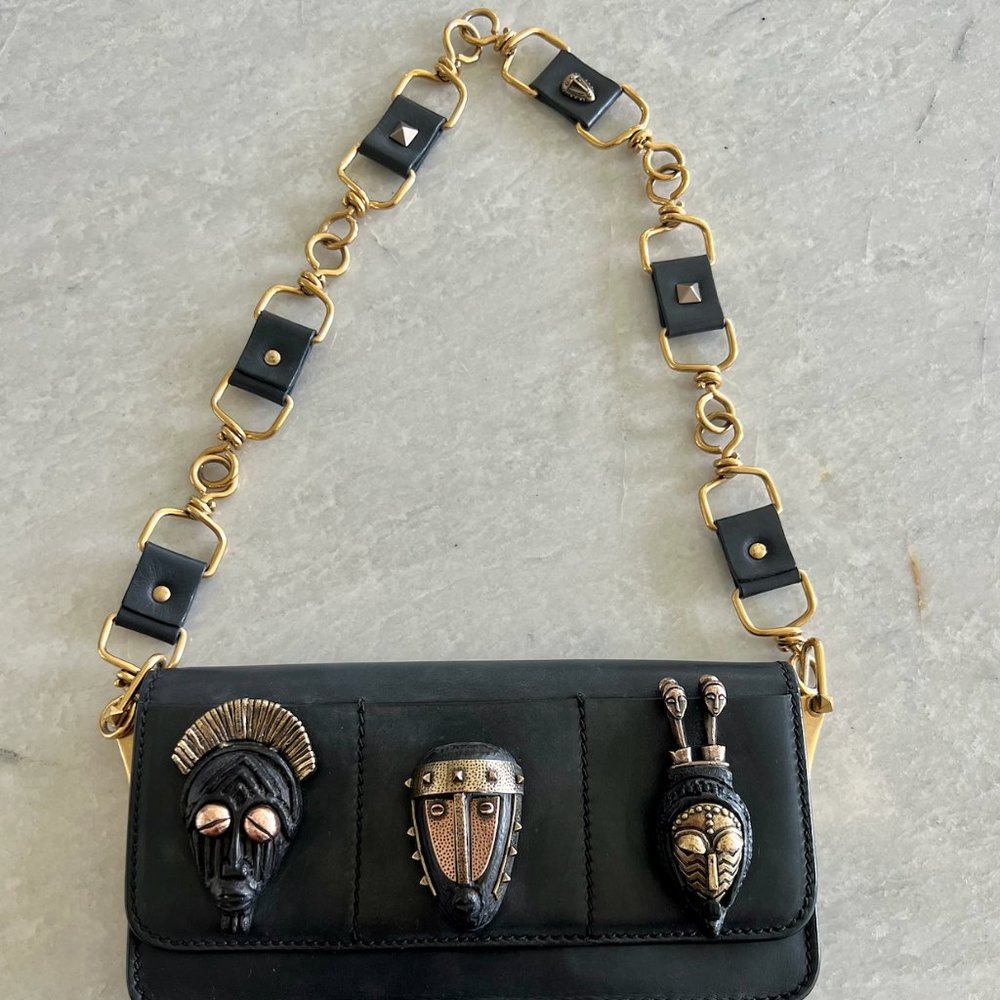 Valentino Garavani table of three kings bag with gold chain detail
